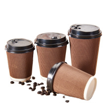 Hot sell popular coffee drink ripple wall with PE 20oz custom design paper cups